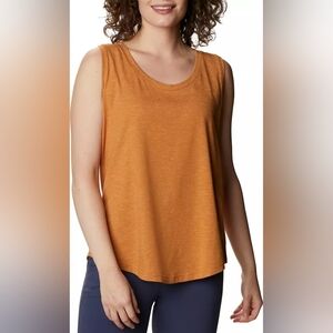 Columbia Cades Cape Tank Top - Canyon Sun Yellow/Orange Sz Medium